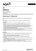 AQA AS FRENCH Paper 3 Speaking June 2024  7651/3T/3V QP