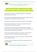  C202: Pre-Assessment - Managing Human Capital Exam Questions with Correct Answers 2024 Graded A