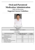 NURS MISC CASE STUDY - Oral and Parenteral Medication Administration Skills & Reasoning  Suggested Answer Guidelines: Patient, Jerry Williams, 62 years old