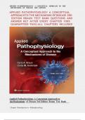 TEST BANK -APPLIED PATHOPYSIOLOGY A CONCEPTUAL APPROACH  OF THE MACHENISMS OF DISEASE 3RD EDITION BRAU TEST BANK QUESTIONS AND ANSWERS KEY AFTER EVERY CHAPTER 100% GUARANTEED PASS ALL CHAPTERS INCLUDED