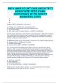 2024 AWS SOLUTIONS ARCHITECT ASSOCIATE TEST EXAM QUESTIONS WITH SMART ANSWERS 100%