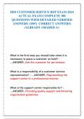 HDI CUSTOMER SERVICE REP EXAM 2024  ACTUAL EXAM COMPLETE 300  QUESTIONS WITH DETAILED VERIFIED  ANSWERS (100% CORRECT ANSWERS)  /ALREADY GRADED A+