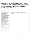 PEDS HESI EXIT 2023-2024 VERSION 4 ALL 55 QUESTIONS AND CORRECT DETAILED ANSWERS WITH RATIONALES (VERIFIED ANSWERS) |ALREADY GRADED A+