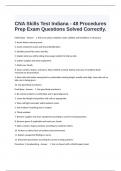  CNA Skills Test Indiana - 48 Procedures  Prep Exam Questions Solved Correctly.