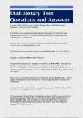 Utah Notary Test Questions and Answers