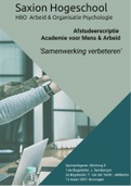 Geslaagde scriptie Saxion Verbeteren Samenwerking Teams, - 2021 - HBO Arbeid & Organisatie Psychologie - Academie voor Mens en Arbeid