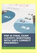 PNP III FINAL EXAM (LATEST) QUESTIONS WITH 100% CORRECT ANSWERS!!