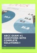 ABCC EXAM #1 QUESTIONS WITH COMPLETE SOLUTIONS!!