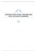 UPDATED LINUX EXAM 1 REVIEW 2024 WITH ACCURATE ANSWERS