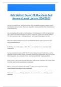 Acls Written Exam 100 Questions And Answers Latest Update 2024/2025