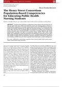  The Henry Street Consortium  Population Based Competencies  for Educating Public Health  Nursing Students