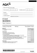 AQA A-level BUSINESS 7132/2 Paper 2 Business 2 Questions Paper 2024