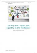 Pearson BTEC Business Level 3 Unit 24 Employment Law Assignment 1: Employment Rights & Equality in the workplace (DISTINCTION*)