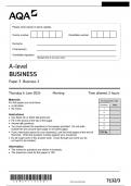 AQA A-level BUSINESS 7132/3 Paper 3 Business 3 Questions Paper 2024