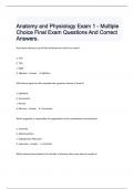  Anatomy and Physiology Exam 1 - Multiple Choice Final Exam Questions And Correct Answers.