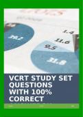 VCRT STUDY SET QUESTIONS WITH 100% CORRECT ANSWERS!!