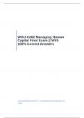 WGU C202 Managing Human Capital Final Exam || With 100% Correct Answers