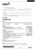 AQA A-level CHEMISTRY 7405/3 Paper 3  Questions Paper 2024