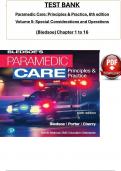 TEST BANK For Paramedic Care: Principles & Practice, 6th edition Volume 5 by Bledsoe, ISBN: 9780136895299, All 16 Chapters Covered, Verified Latest Edition