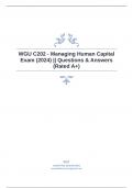 WGU C202 - Managing Human Capital Exam (2024) || Questions & Answers (Rated A+)