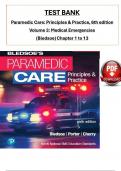 Test Bank For Paramedic Care: Principles & Practice, 6th edition Volume 3 by Bledsoe,  All 13 Chapters Covered, Verified Latest Edition