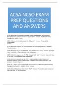 ACSA NCSO EXAM PREP QUESTIONS AND ANSWERS