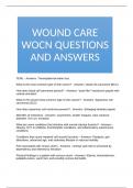 WOUND CARE WOCN QUESTIONS AND ANSWERS