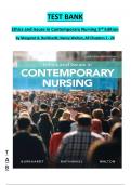 Test Bank for Ethics and Issues in Contemporary Nursing 3rd Canadian Edition by Margaret A. Burkhardt, Nancy Walton, Alvita Nathani