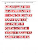 [NGN] NEW ATI RN COMPREHENSIVE PREDICTOR RETAKE EXAM LATEST UPDATE 2024 QUESTIONS WITH VERIFIED ANSWERS AND RATIONALES 