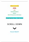 Official summer 2024 AQA GCSE RELIGIOUS STUDIES B 8063/2X Paper 2X Perspectives on faith (Islam) Merged Question Paper + Mark Scheme