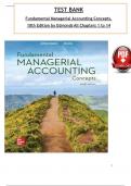 Test Bank For Fundamental Managerial Accounting Concepts, 10th Edition by Edmonds, ISBN: 9781264100682, All 14 Chapters Covered, Verified Latest Edition