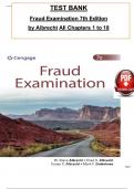 TEST BANK For Fraud Examination 7th Edition by Albrecht, ISBN: 9780357721759, All 18 Chapters Covered, Verified Latest Edition