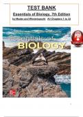 Test Bank for Essentials of Biology, 7th Edition by Mader and Windelspecht, ISBN: 9781264039722, All 32 Chapters Covered, Verified Latest Edition