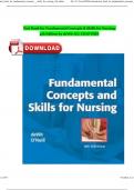 Test Bank for Fundamental Concepts & Skills for Nursing 4th Edition by deWit All Chapters Complete ISBN: 9781437727463 Newest Edition 2024 Instant Pdf Download