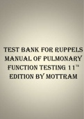 Test bank for ruppels manual of pulmonary function testing 11th edition by mottram