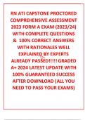 RN ATI CAPSTONE PROCTORED COMPREHENSIVE ASSESSMENT 2023 FORM A EXAM (2023/24) WITH COMPLETE QUESTIONS &  100% CORRECT ANSWERS  WITH RATIONALES WELL EXPLAINED BY EXPERTS ALREADY PASSED!!!!! GRADED A+ 2024 LATEST UPDATE WITH 100% GUARANTEED SUCCESS AFTER DO