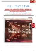  Full Test bank for  BUSINESS DRIVEN INFORMATION SYSTEMS 8TH EDTION BY AMY PHILLIPS PAIGE BALTZAN (AUTHOR)LATEST UPDATE QUESTION WITH QUALITY ANSWERS GRADED A+      