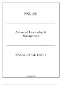 (HU) NSG 321 Advanced Leadership & Management - Knowledge Test 1 Guide 20242025