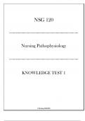 (HU) NSG 120 Nursing Pathophysiology - Knowledge Test 1 Guide 20242025