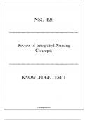 (HU) NSG 426 Review of Integrated Nursing Concepts - Knowledge Test 1 Guide 20242025