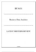 (Excelsior) BUS431 Business Data Analytics - Latest Midterm Review 20242025.