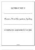 LETRS Unit 3 (Phonics, Word Recognition, Spelling) Complete Assessment Guide 2024