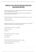 NURS 332 - Exam 3 Revision Questions And Answers (study guide) 