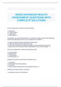 N5220 ADVANCED HEALTH ASSESSMENT QUESTIONS WITH COMPLETE SOLUTIONS