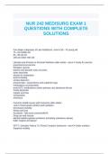 NUR 242 MED/SURG EXAM 1 QUESTIONS WITH COMPLETE SOLUTIONS