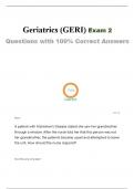 Geriatrics (GERI) Exam 2 Questions with 100% Correct Answers