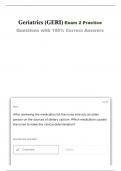 Geriatrics (GERI) Exam 2 Practice Questions with 100% Correct Answers