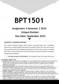 BPT1501 Assignment 4 (ANSWERS) Semester 2 2024 - DISTINCTION GUARANTEED