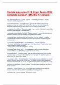 Florida Insurance 2-14 Exam Terms With complete solution | RATED A+ newest 