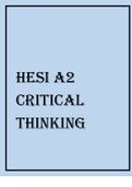 HESI A2 CRITICAL THINKING 2021